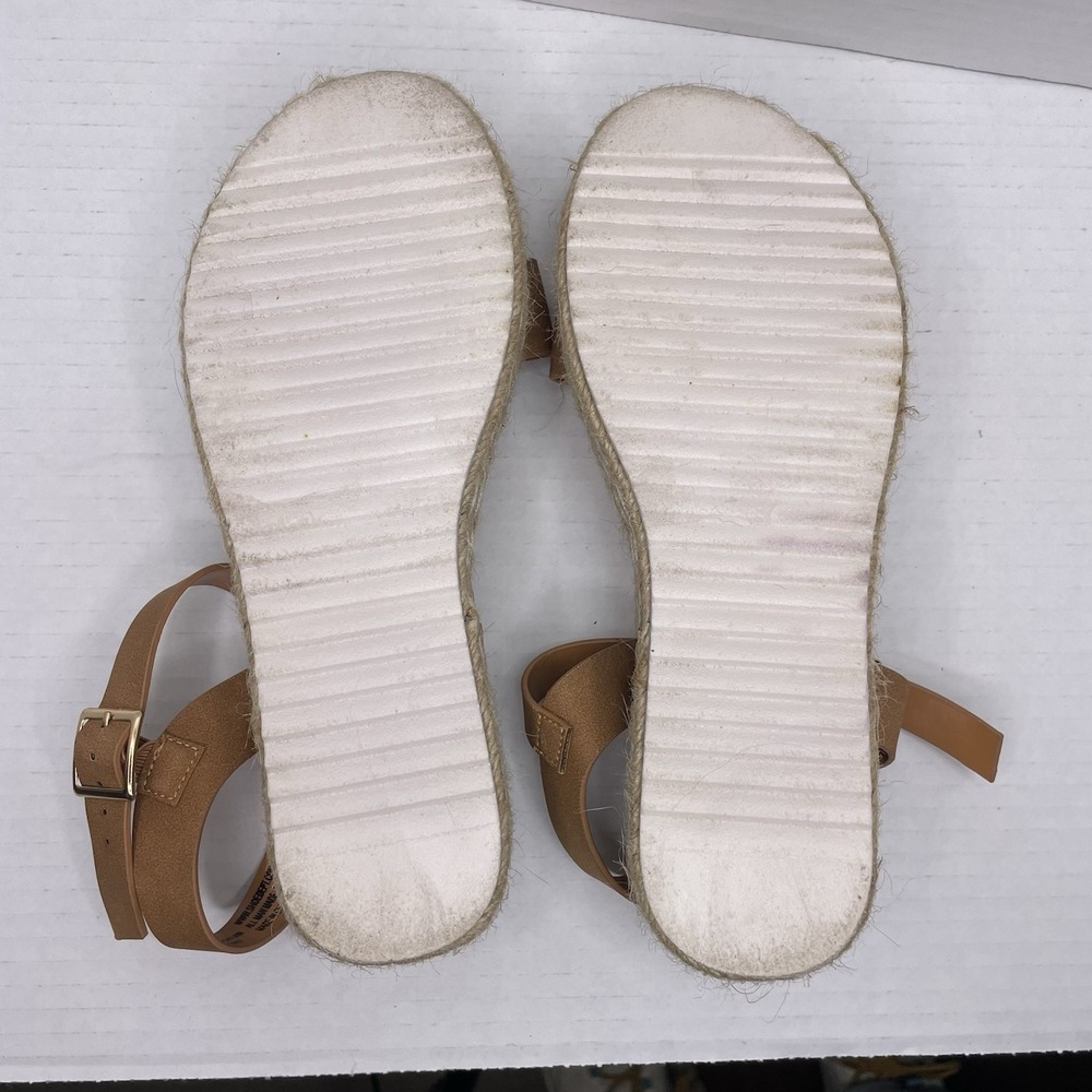 Youth Girl's Hotcakes Brown Buckle Sandals Size 4M Braided Rope Sole - Picture 9 of 10